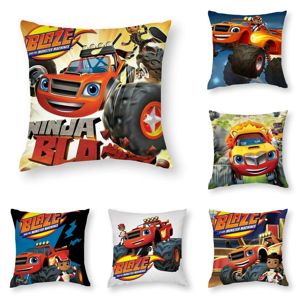 

B-Blaze Monster Machines Pillow Case 3D Print Polyester Fiber 40*40 cm Home Sofa Throw Pillow Cover Decoration Festival Gift