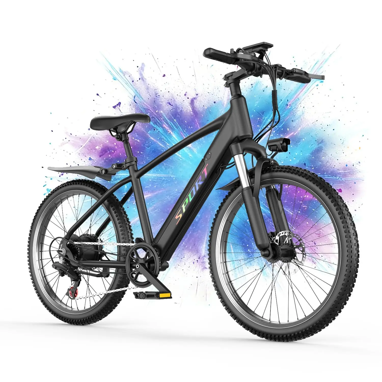 

Электровелосипед для взрослых, пиковая мощность двигателя 1500 Вт, 7-скоростной, запас хода 65 миль (25 миль/ч), электрический горный велосипед с аккумулятором 480 Вт·ч, на заказ