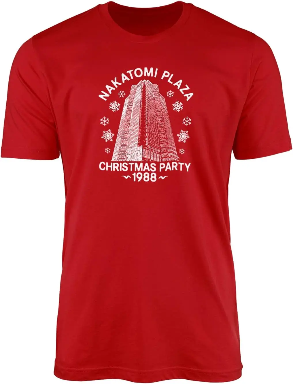 ناكاتومي بلازا الكبار حفلة عيد الميلاد تي شيرت 1988 المباحث فيلم فيلم العمل الأمريكي مستوحاة من الإثارة الجولة الرقبة القطن المحملة
