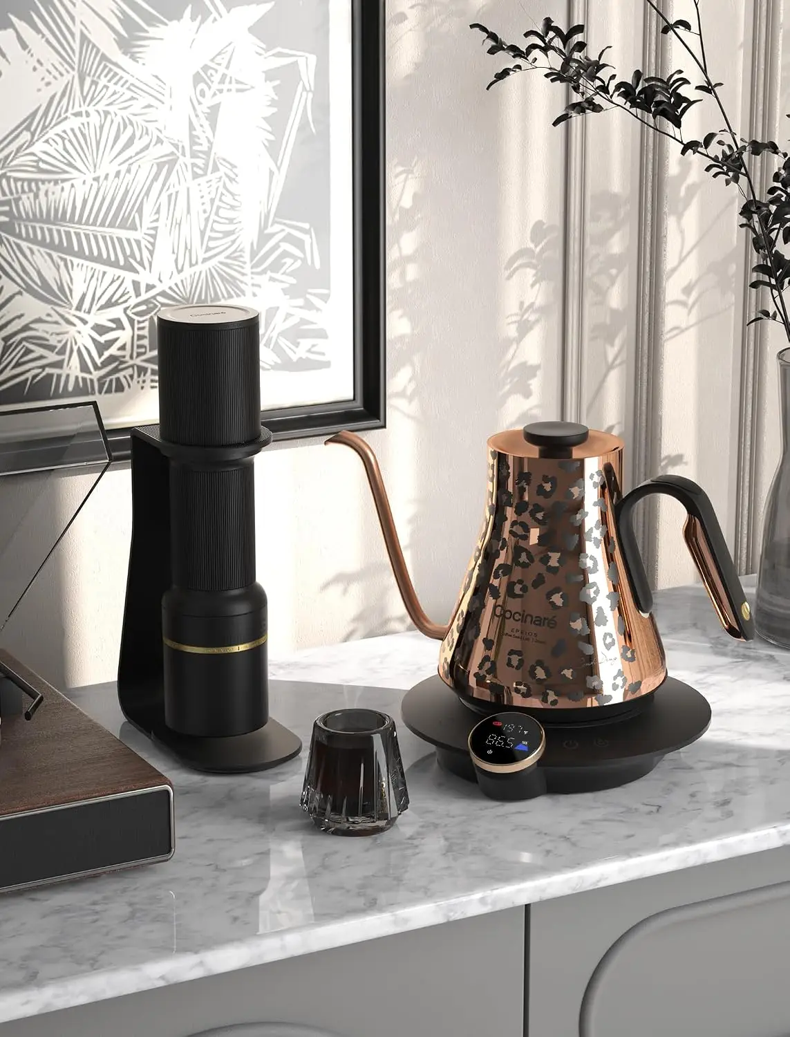 Artisan Collection Gooseneck Electric Kettle, ±0.5°F Temperature Control for Pour Over Coffee & Tea, 1500W Fast Heating