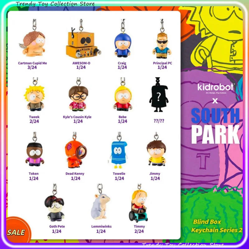 Caja Sorpresa de Llaveros de South Park, Colgante de Figuras de Parejas de South Park, 24 Estilos Aleatorios en Una Caja, Regalo Navideño
