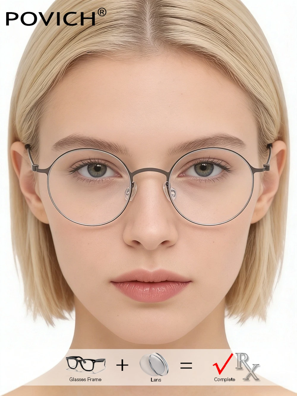 

NEW Screwless Oval Design Pure Titanium Eyewear Women Prescription Glasses Myopia Reading Clear Recipe Lenses Ocular Eyewear