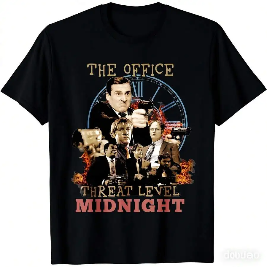 T-shirt pour homme avec des personnages de la série télévisée The Office, fabriqué à 100 % en tissu 180 g/m². Il