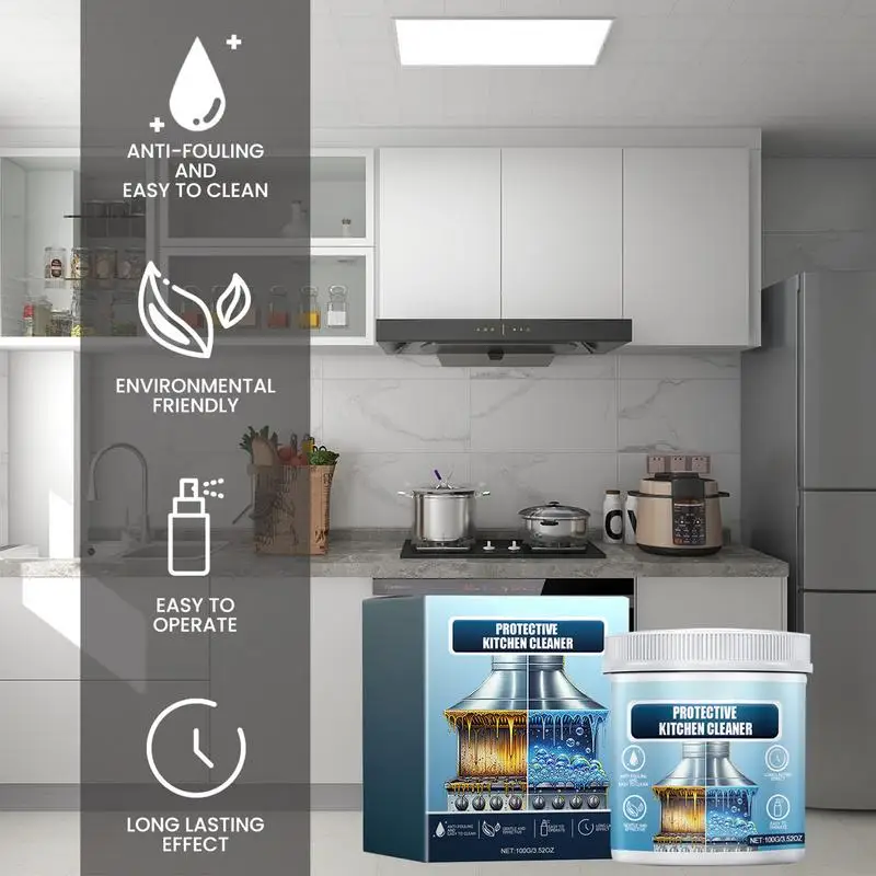 Kitchen Cleaner Powder Protective Oil Pollution Cleaning Powder Remove Kitchen Stain Kitchen Cleaner All-Purpose Cleaning Powder