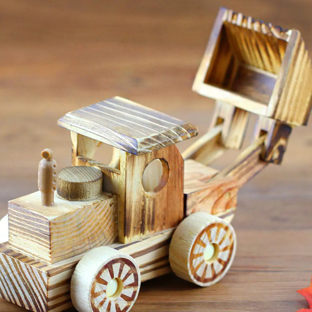 

Children Wooden Pushdozer Construction Vehicle Educational Plaything Realistic Fine Craftsmanship Kids Car Plaything Birthday