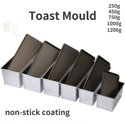 250g/450g/750g/900g/1000g Aluminum alloy black non-stick coating Toast boxes Bread Loaf Pan cake mold baking tool with lid