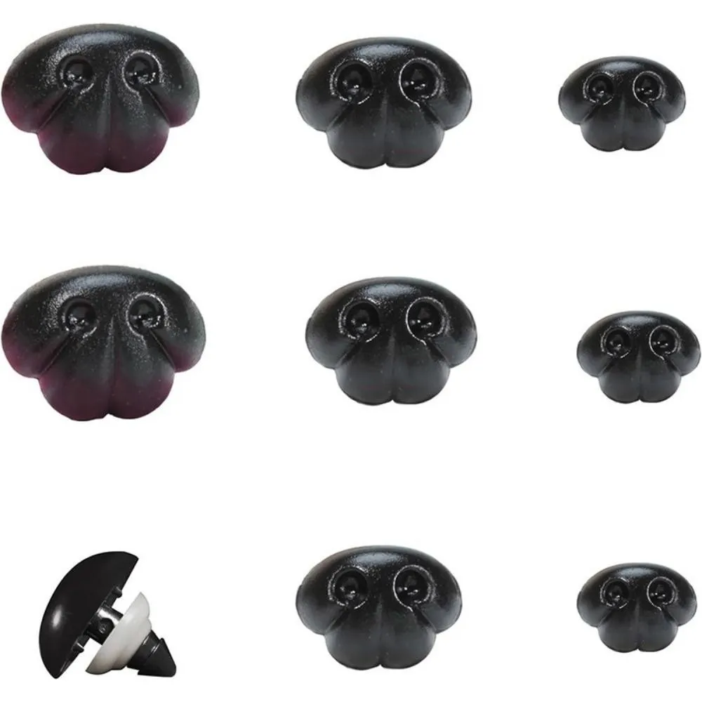 100Pcs/bag New With Washer Plug Dog Nose Toys Black 9*12mm/12*15mm/16*19mm Safe Flower Nose 3 Sizes Plastic Noses