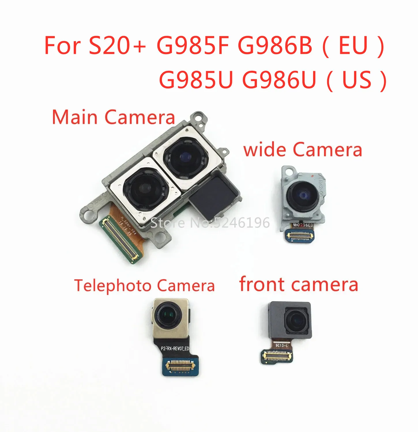 

1pcs Back big Main Rear Camera front camera Module For Samsung Galaxy S20+ G985F G986B (EU) S20+ G985U G986U (US) Replace Part