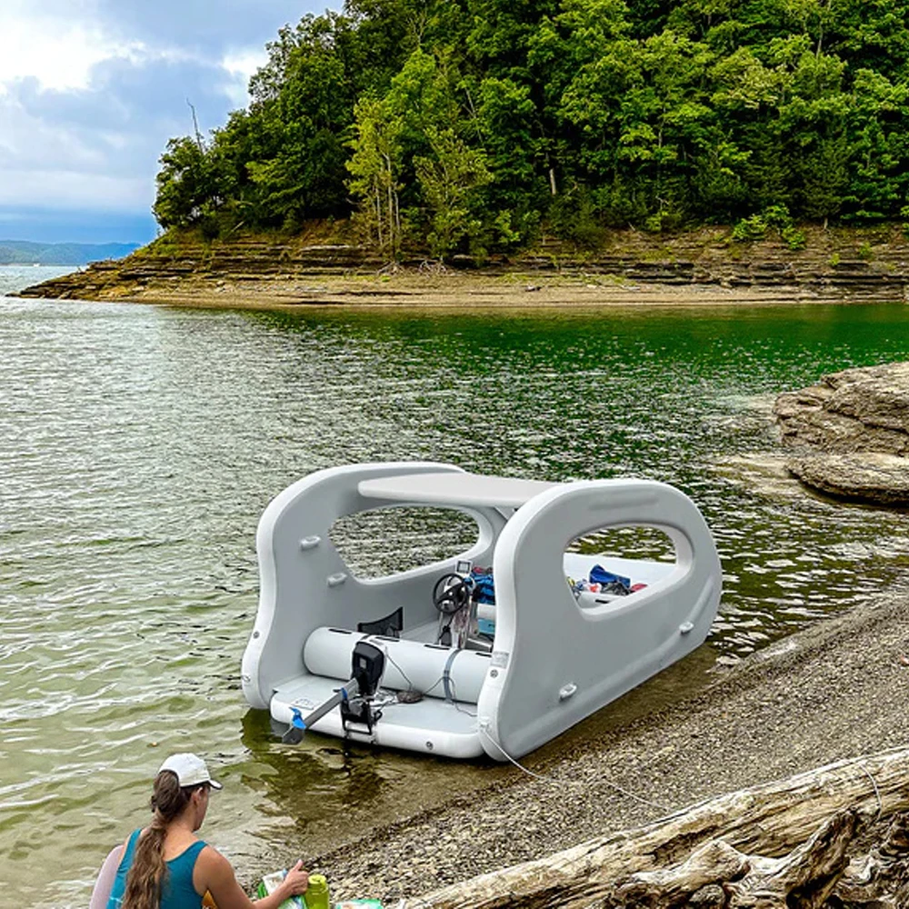 2024 New EJIA EJ-EHB02 Inflatable 2 Story E-Catamaran Solar Electric Portable Vessels 100-500kg Capacity Family Hanging 5-10