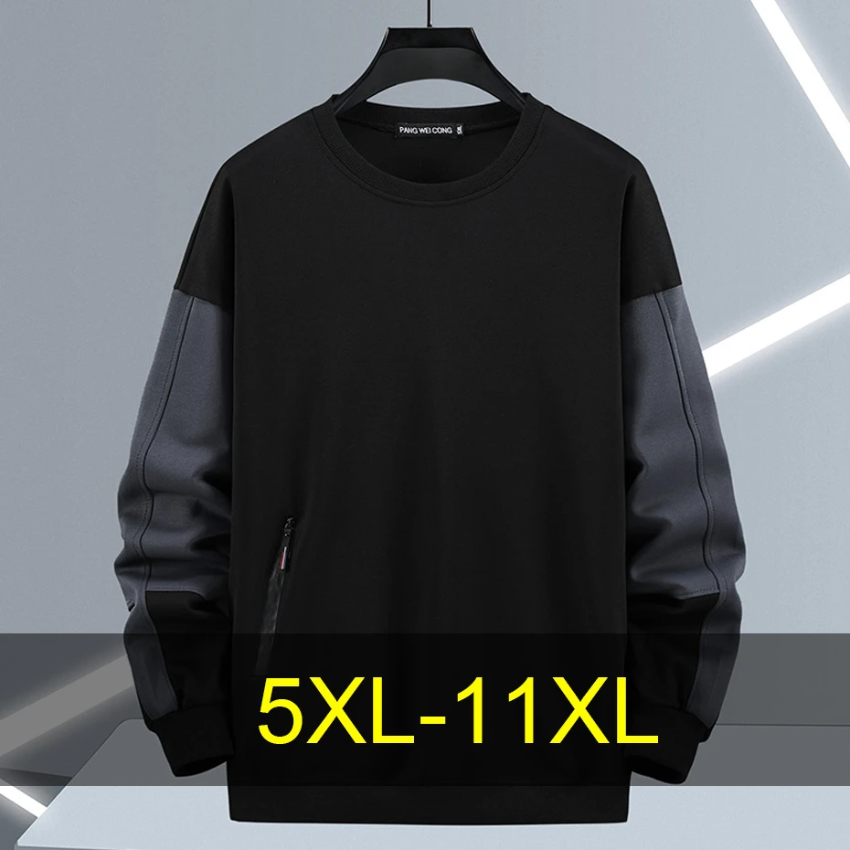 

Patchwork Sweatshirts Men 10XL 11XL Plus Size Sweatshirts Spring Autumn Pullover Fashion Casual Sweatshirt Big Size 11XL