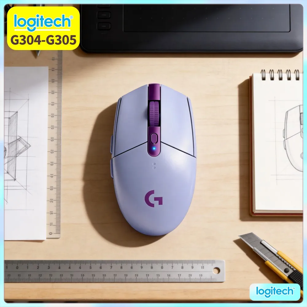 Logitech G304 Wireless Mouse 12000 DPI HERO Sensor LIGHTSPEED 1Ms 9-Month Battery Easy Operation Users