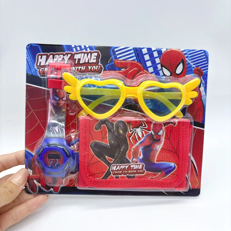 

Avengers Children Watch\Wallet\Glasses Set Cartoon Digital Watch Kids Boys Girls Kindergarten Elementary School Student Gift