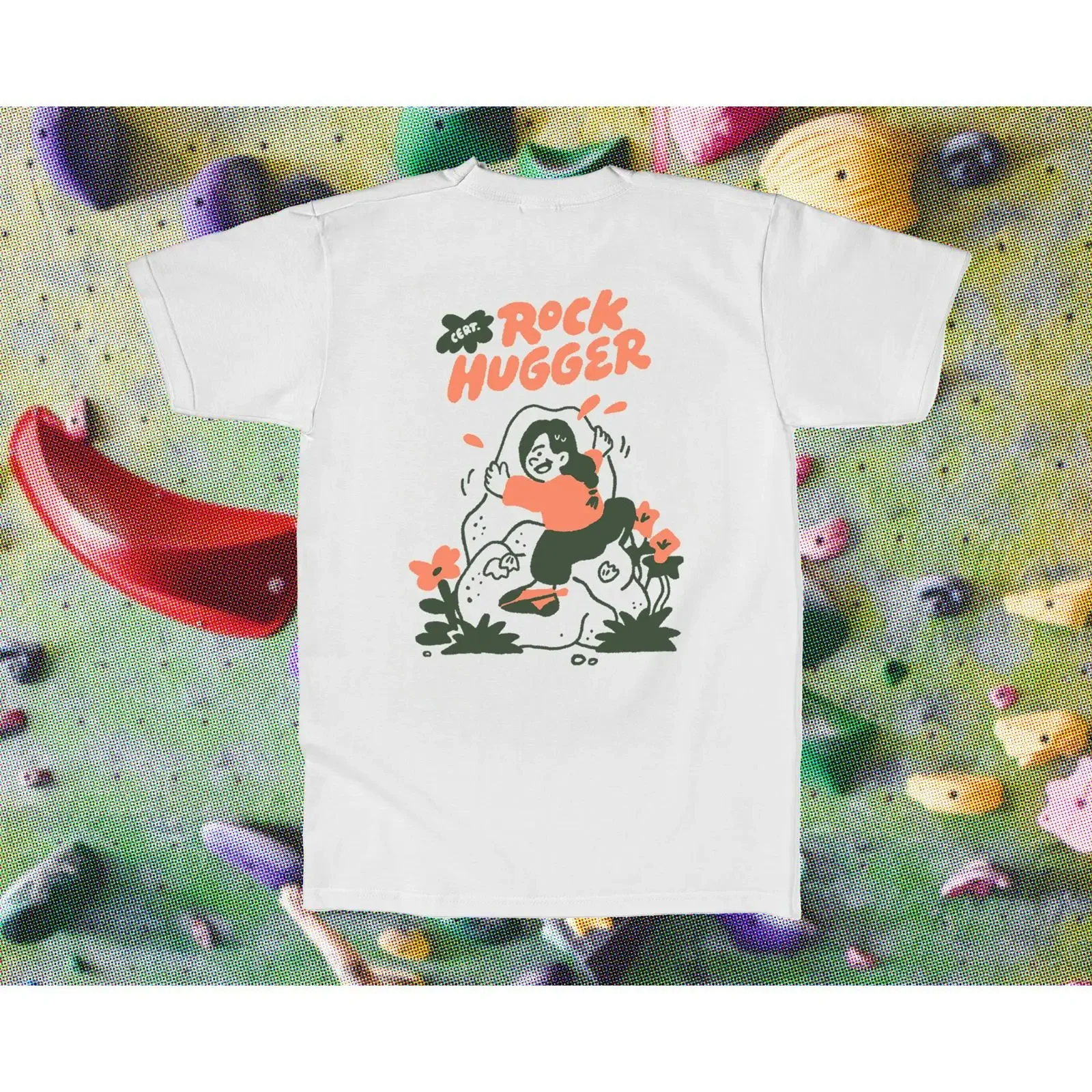 Rock Hugger Screen T Shirt Climbing Bouldering vintage Washed designer clothes Stretched fashion Versatile Soft Slightly