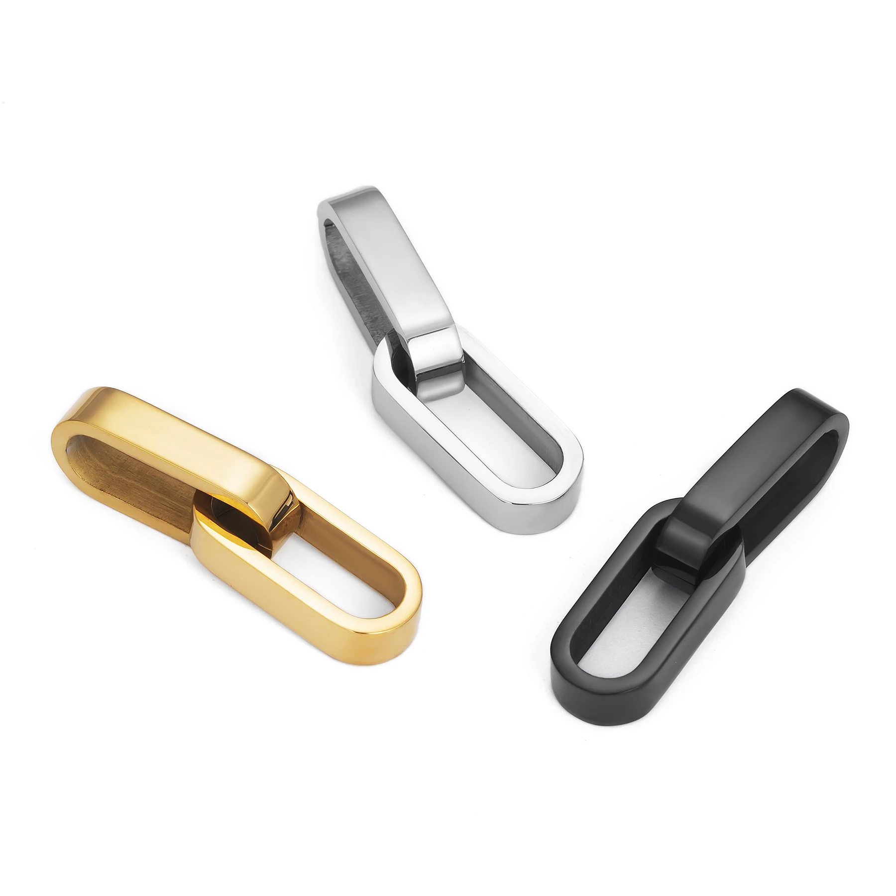 2개 세트 광택 스테인리스 스틸 이중 연결 버클 팔찌 - Jewelry Making Materials Wholesale 리뷰 및 가격