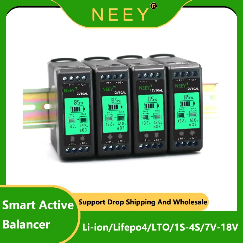 NEEY Battery Equalizer 24V Lead Acid Battery Balancer Series Parallel Connect Rail Voltage LCD Display Tester Li-ion 6V 12V 36V