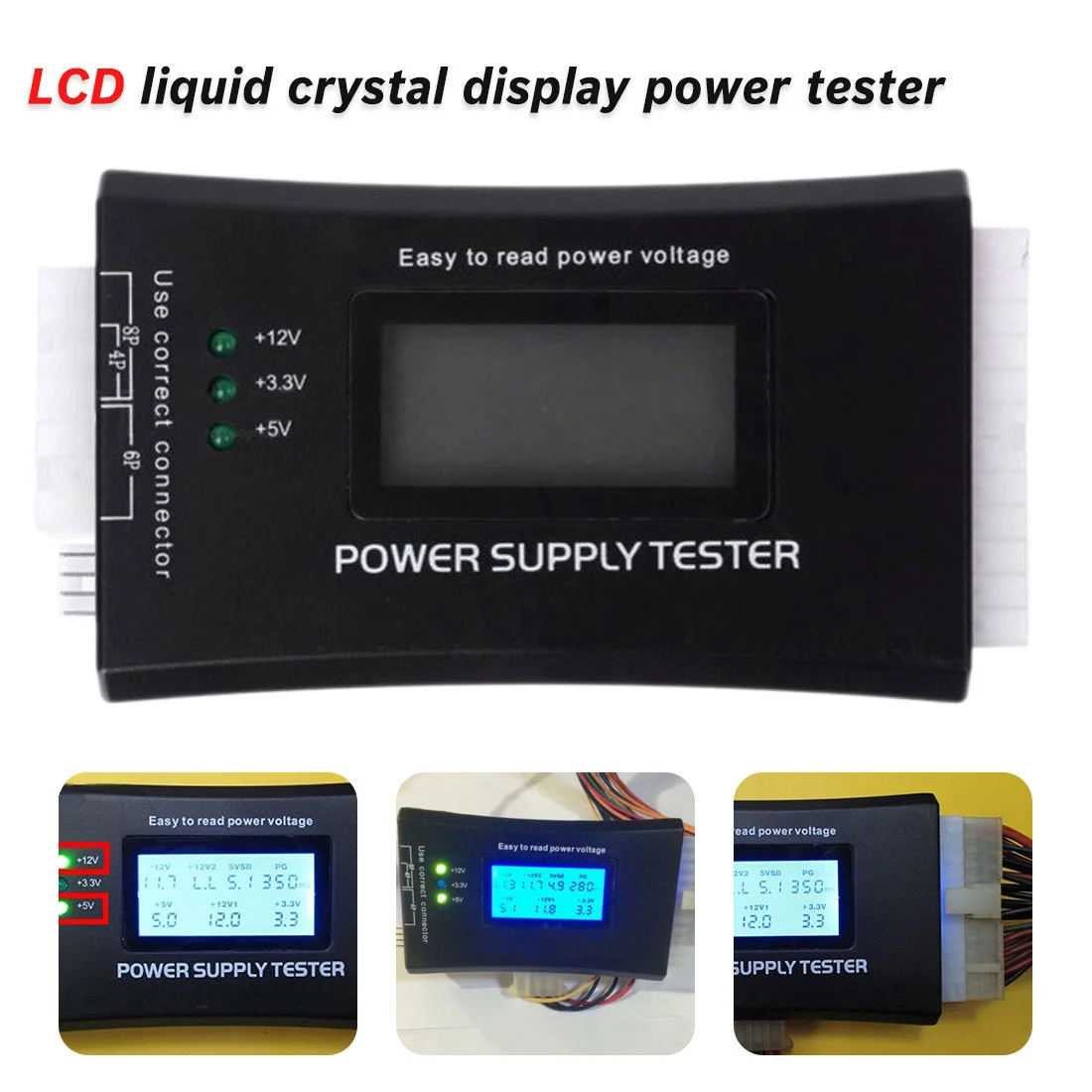 20/24 Pin Digital LCD Display PC Computer LCD Netzteil Tester Überprüfen Atx Quelle Tester Power Messung Diagnose Tester Werkzeug