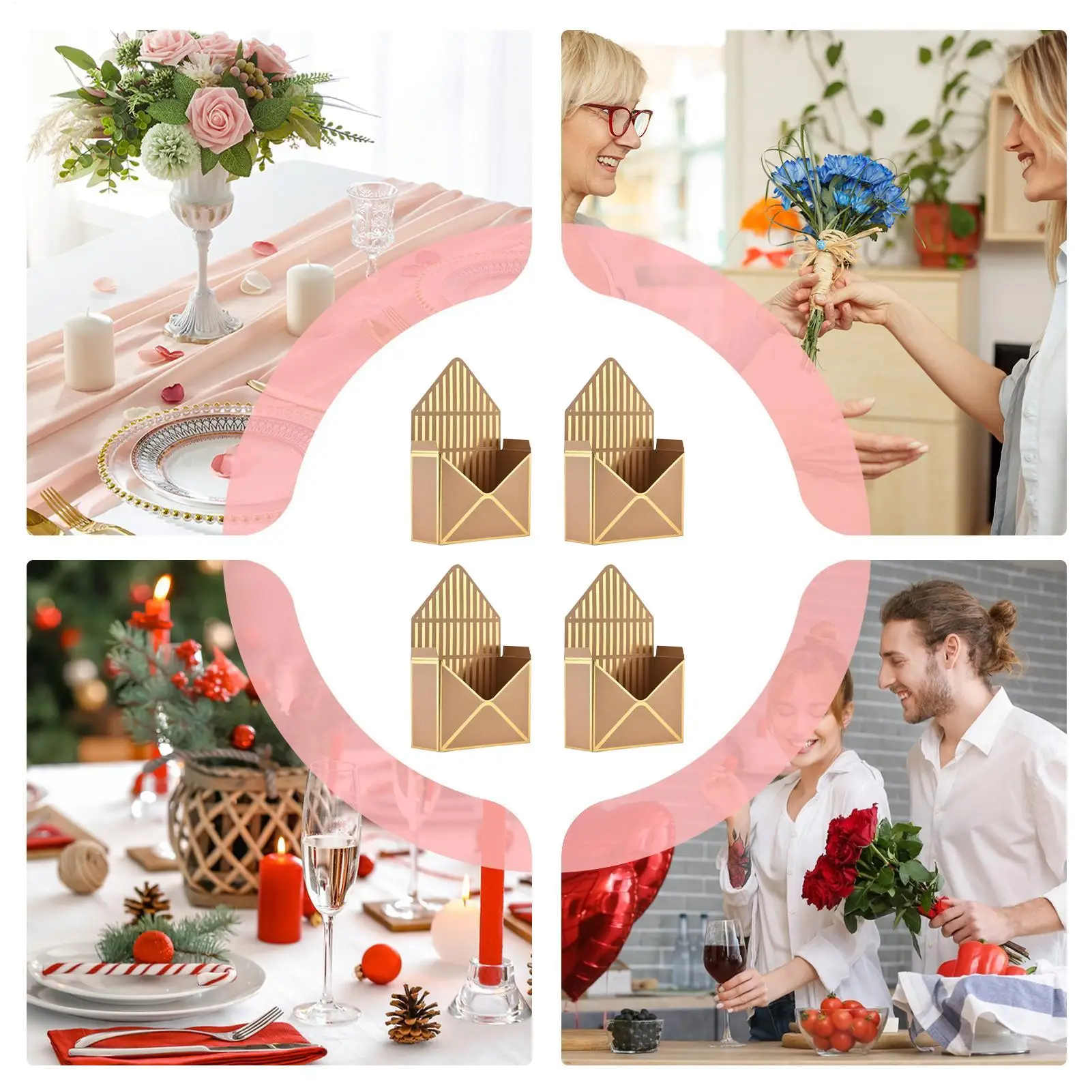 Flower Bouquet Envelope Box Large Capacity Packaging 4 Pieces Bouquet Envelope Box For Wedding For Girlfriend Ladies Mother - Image 5