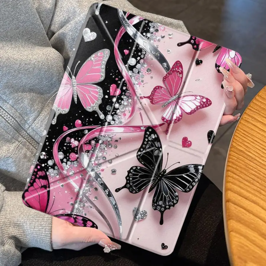 

Fashion Butterfly Cool Holder Cover Tablet Case For iPad Pro 2025 Mini 6 7 Air 4 5 M3 M2 1 2 M4 11inch Pro 11th 10th 9th 8th 7th