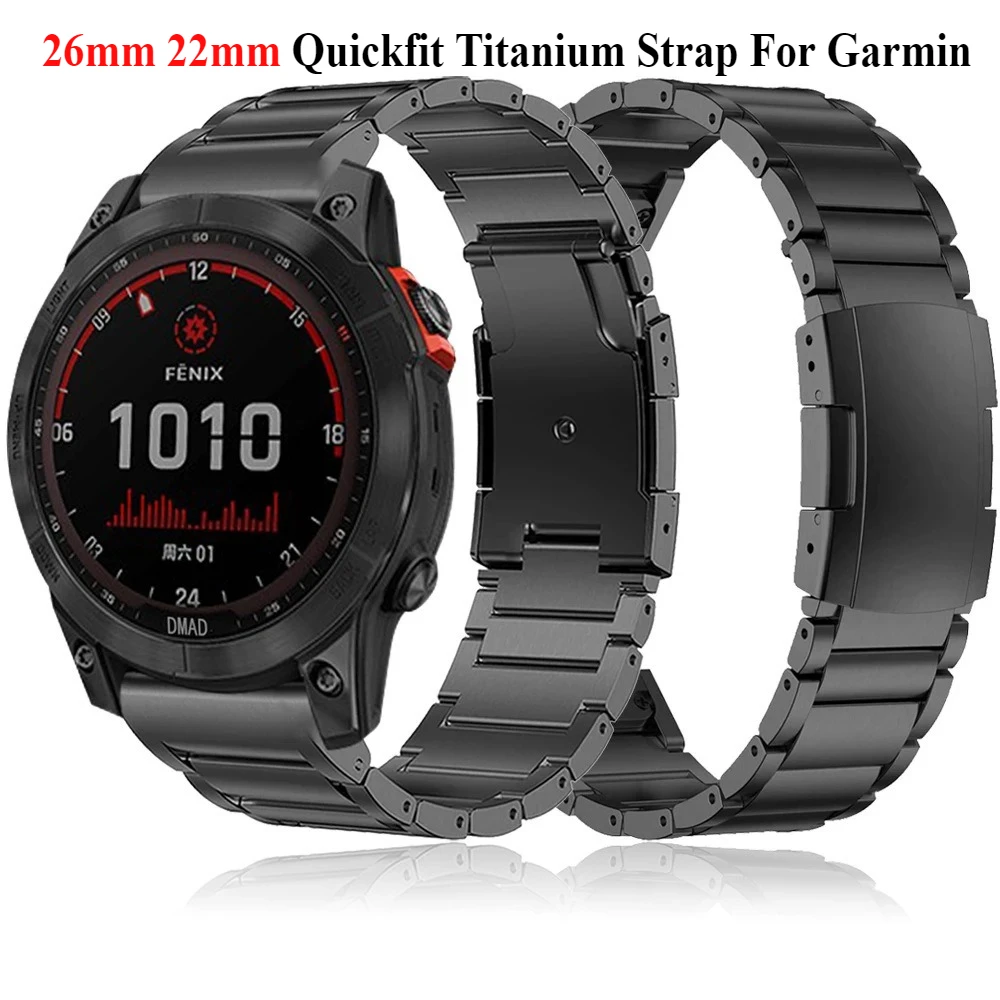 22mm 26mm Quick Fit Titanium Metal Watch Band Bracelet For Garmin Fenix 9 8 7X 7 6X Pro 5X Plus/ Instinct 3/Epix Strap Wristband