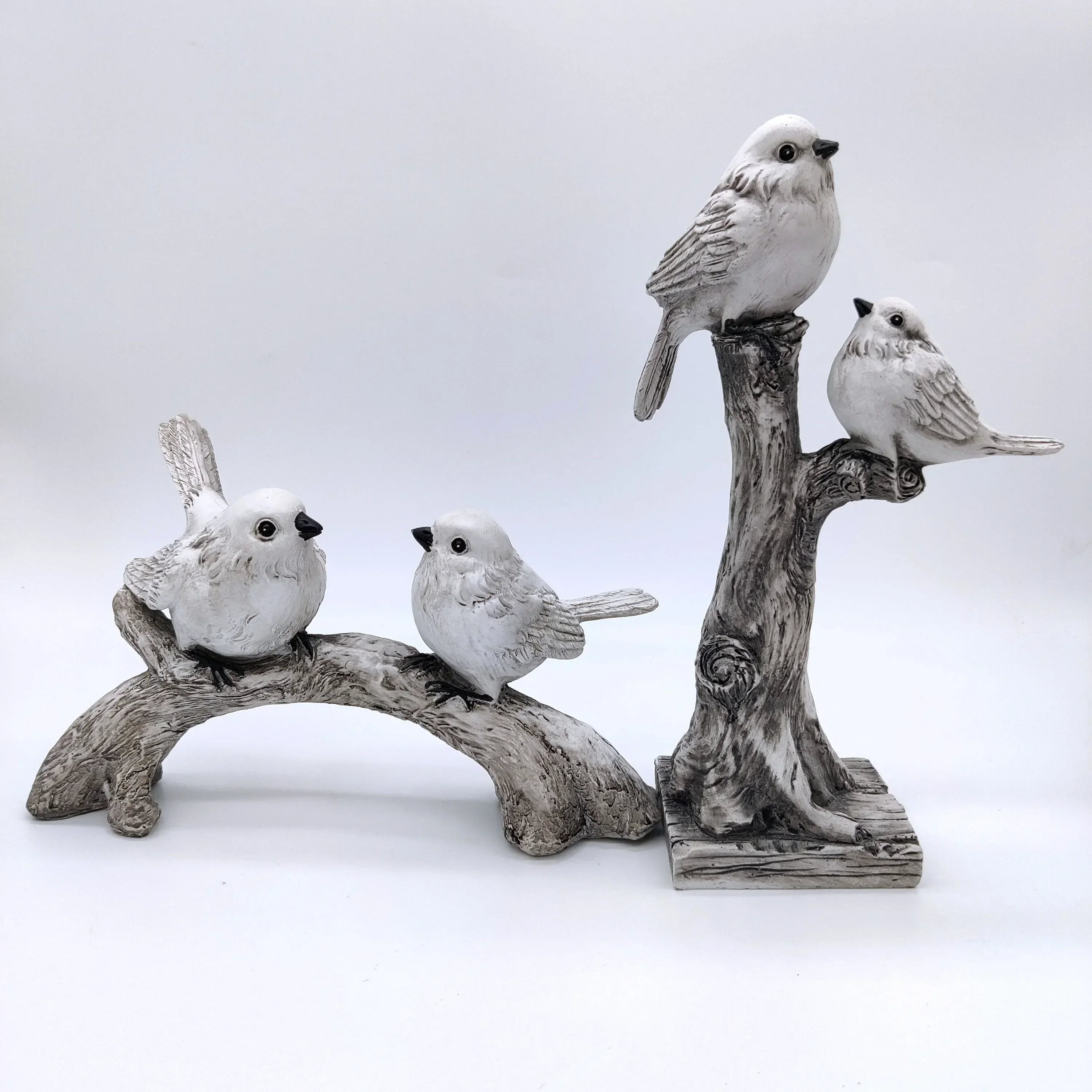 American Style Couple Birds Twig Birdies Polyresin Ornament Home Decoration Room Book Shelf Display