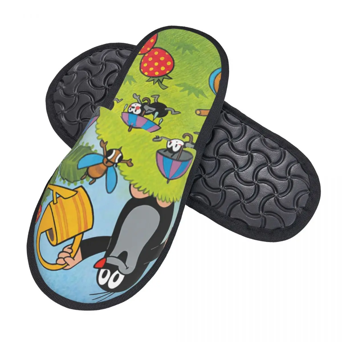 Custom The Mole Comfy Scuff Memory Foam Slippers Women Czech Cartoon Comics Krtek Mole Bedroom House Shoes