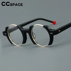 New In Semi-Rimless Acetate Glasses Frame High Quality Retro Rivet Clear Eyeglass Customizable Prescription Spectacles #301778
