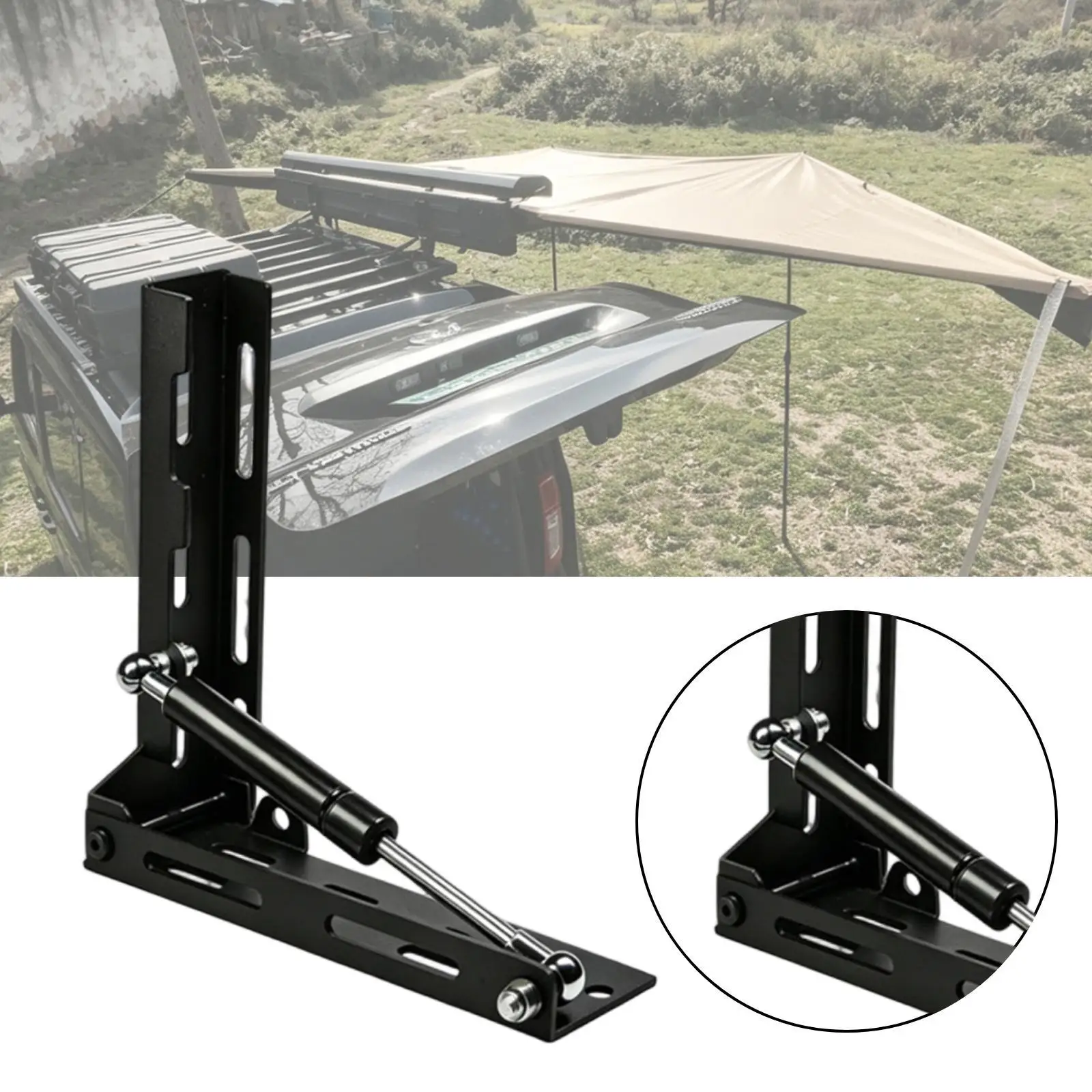 Premium Car Awning Roof Bracket Lightweight L Shape Compact Storage Easy to Carry for Car Roof Rack Travel Use 5