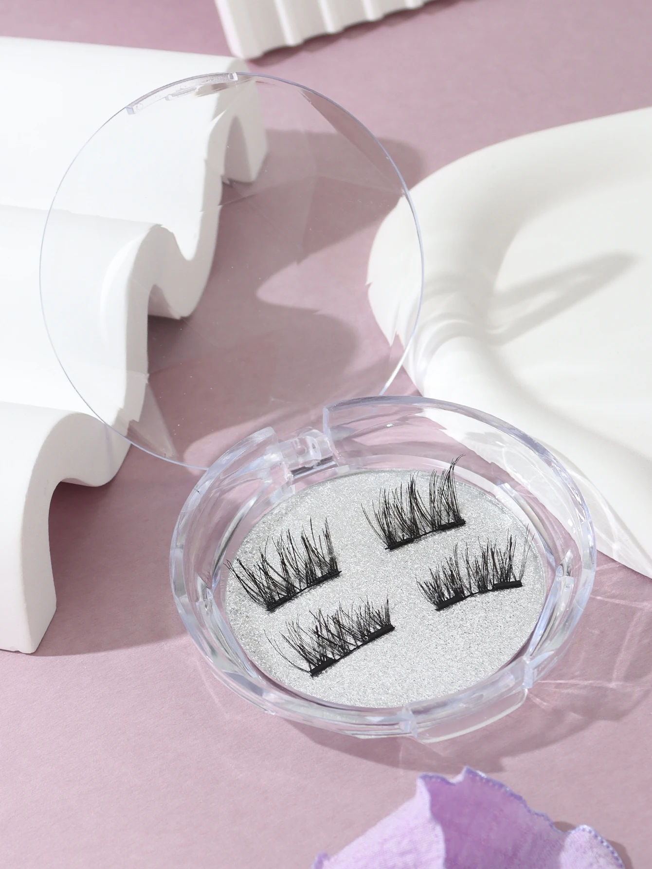 1 Pair, Thick Cross Single Magnet Wear Convenient Hardcover Box Quantum False Eyelashes
