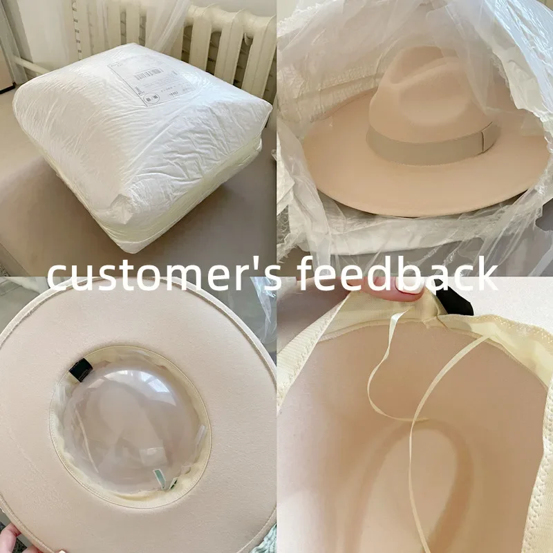 Fedora Hats for Women New 9.5cm Wide Brim Dress Men Caps Felted Hat Panama Church Wedding Ribbon Band Men Hat Sombreros De Mujer