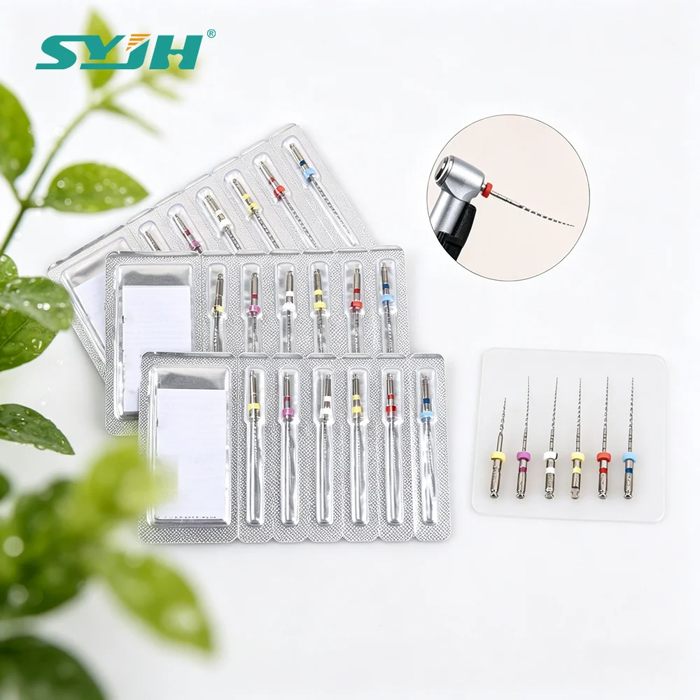 

SYJH Dental 6Pcs/Box Platinum Plus Thermally Activated NITI Rotary Endo Files For Endodontic Treatment Dentistry Materials Tool