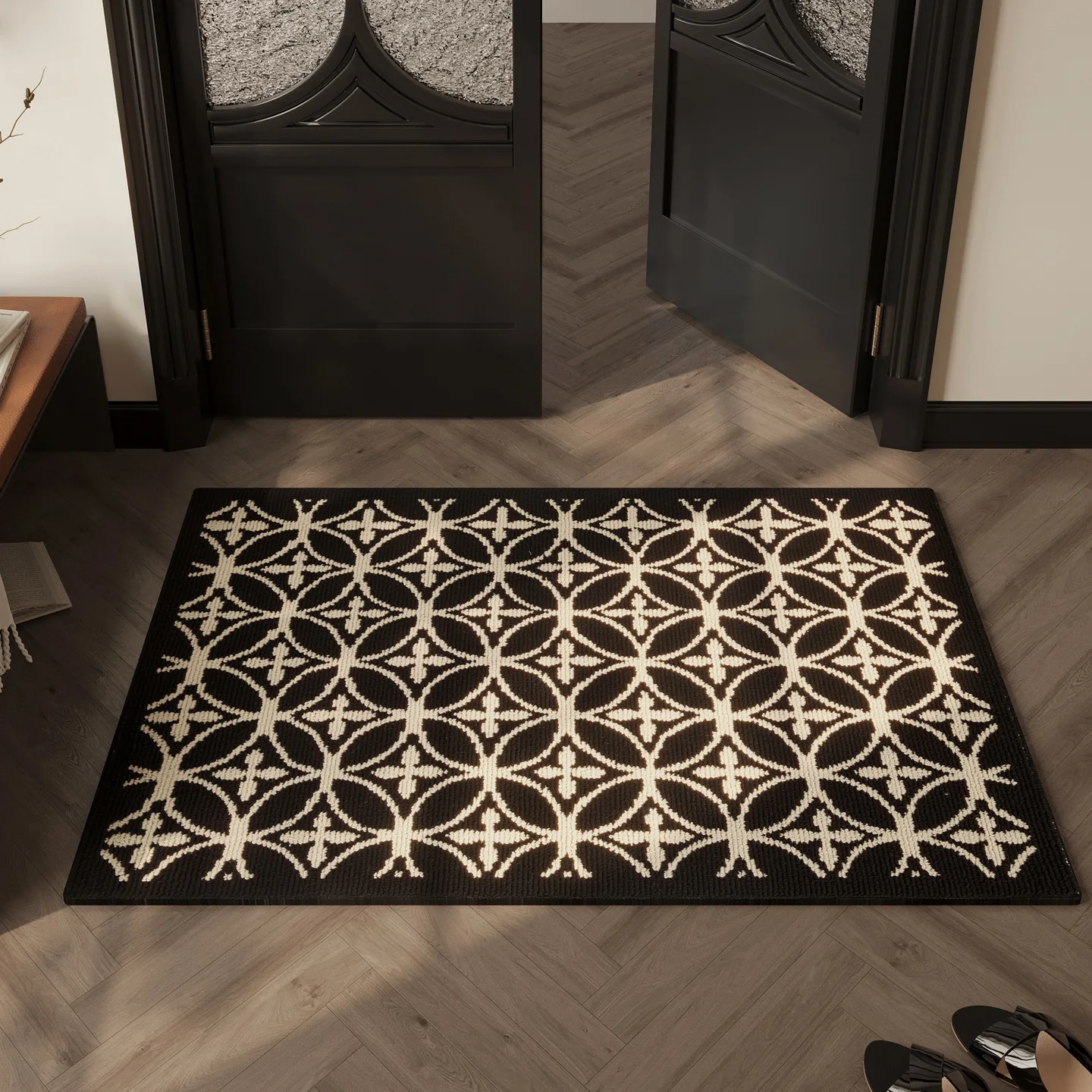 Light luxury entry door entrance  easy to take care of entry door foot mats dirt-resistant and non-slip polypropylene floor mats