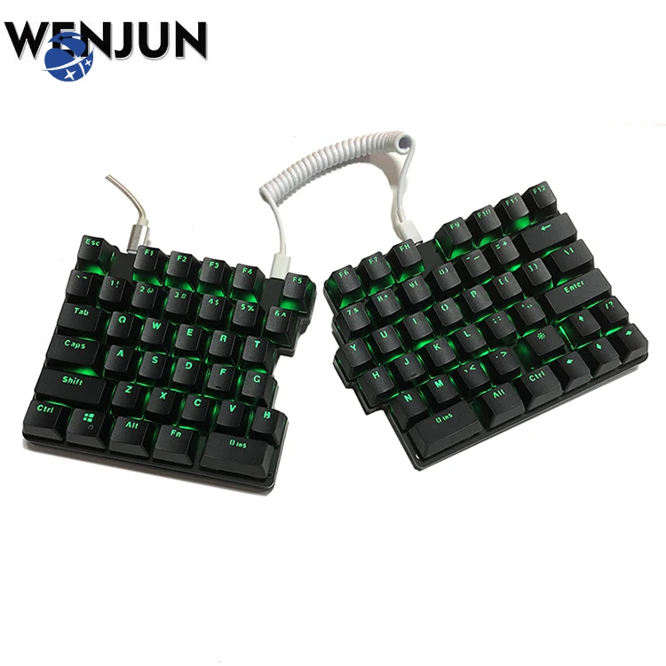 WENJUN Separate Split Mechanical Keyboard Full Key Programmable Custom Ergonomic Light USB LED Backlight 78Keys Keyboard for Set