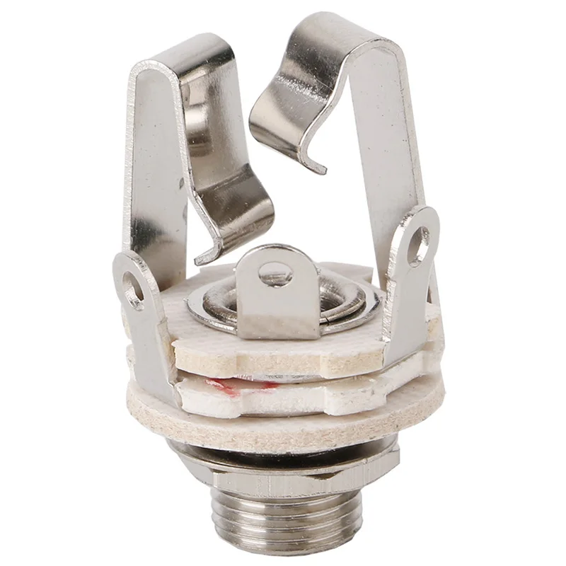 Jack 6.5 soket steker konektor kabel Audio dua saluran dengan saklar Stereo 6.5 perempuan untuk gitar