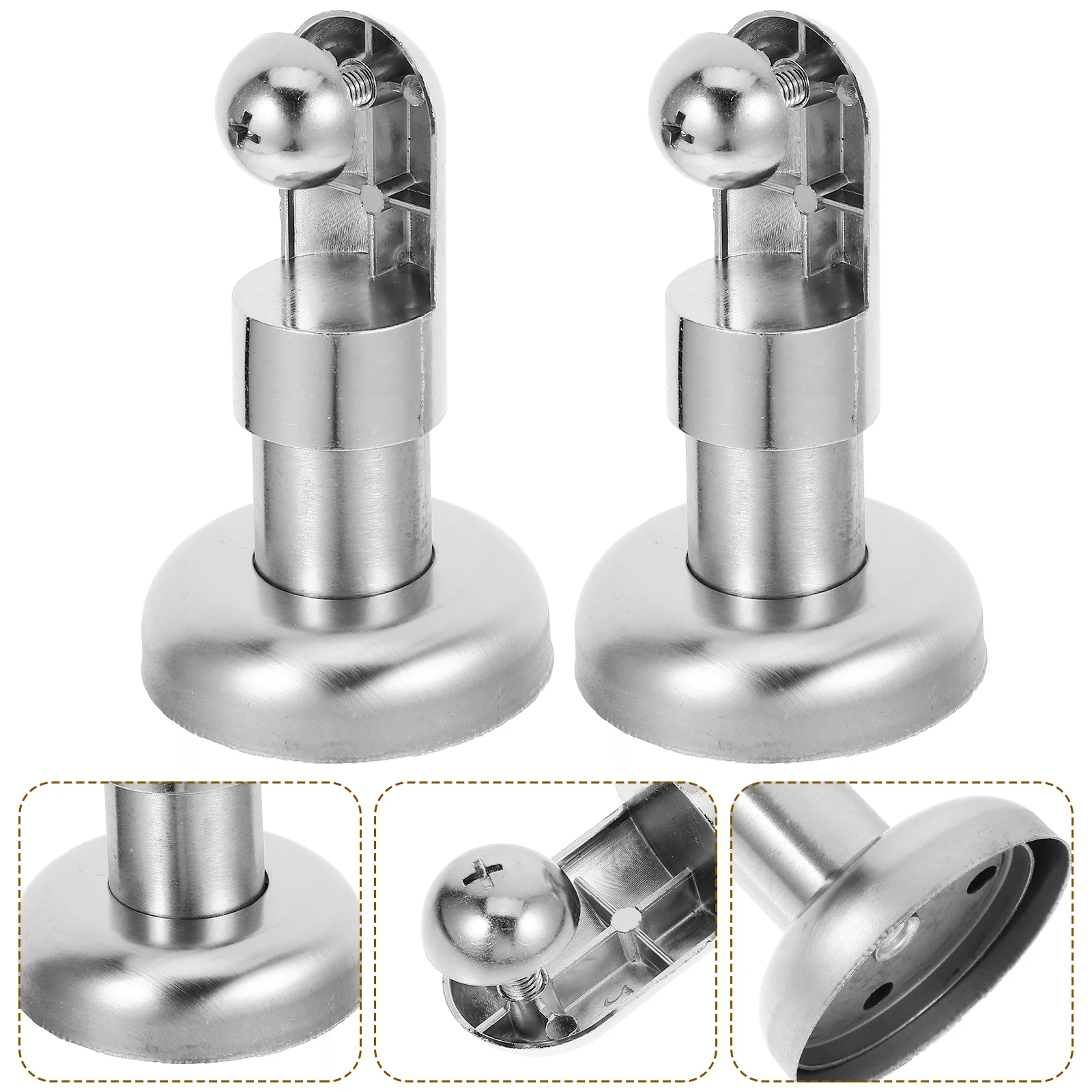 

4Pcs Polished Stainless Steel Partition Fitting Sturdy Toilet Partition Stand Reliable Bathroom Support Foot Hardware Accessory