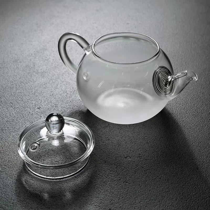 Japanese Minimalist Heat-resistant Cloud and Mist Frosting Small Kung Fu Glass Teapot With Filter Flower Kung Fu Tea Pot Teaware