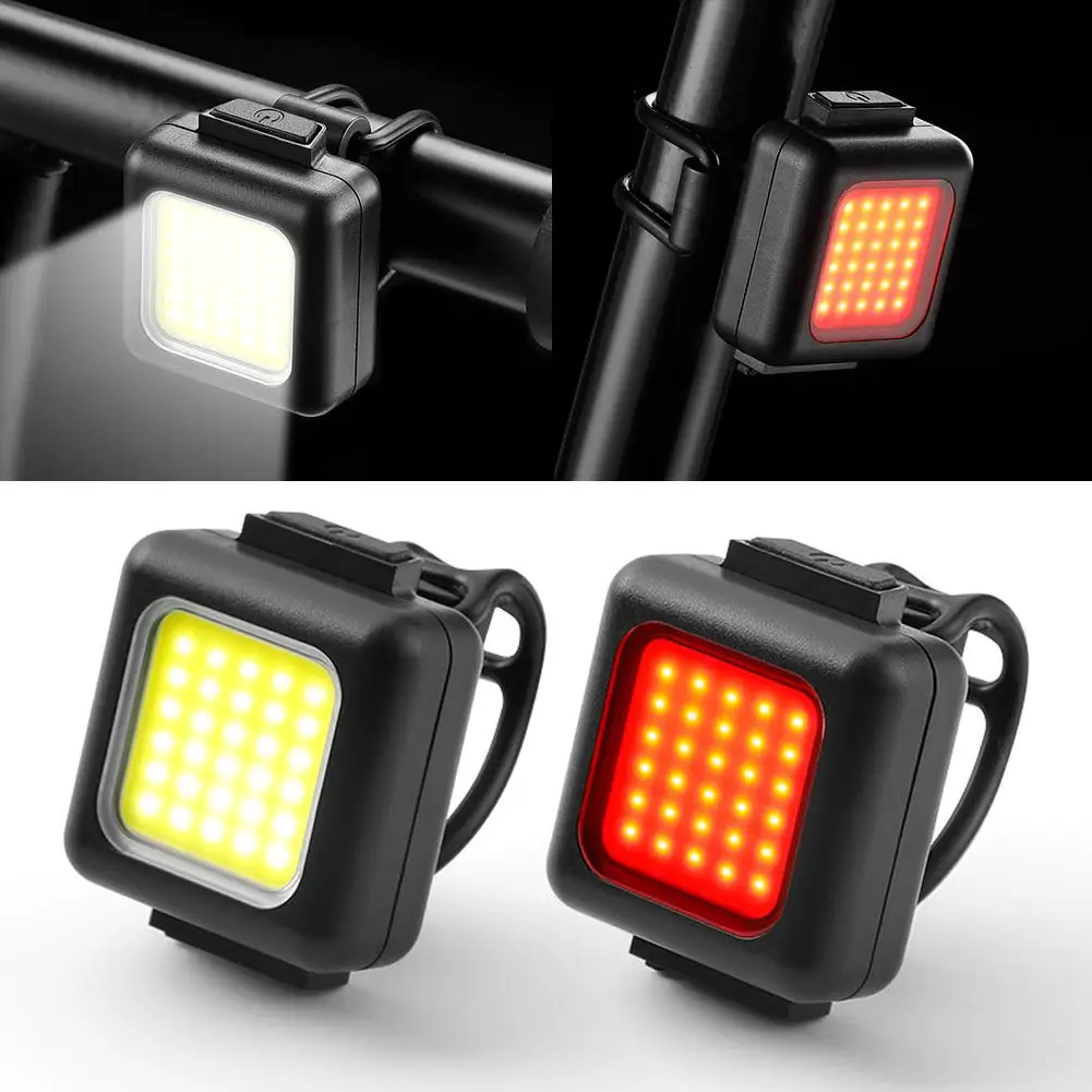 Bicycle Headlight Taillights 200LM 150mAh Warning Cycling Light Type-C Rechargeable Waterproof Bicycle Front Rear Lamps