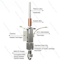 Trianglelab CHCB-OTC Hotend Kit For Creality K1C 3D Printer Higher power and High Flow with 0.4mm Brass Nozzle for MK8 Nozzle
