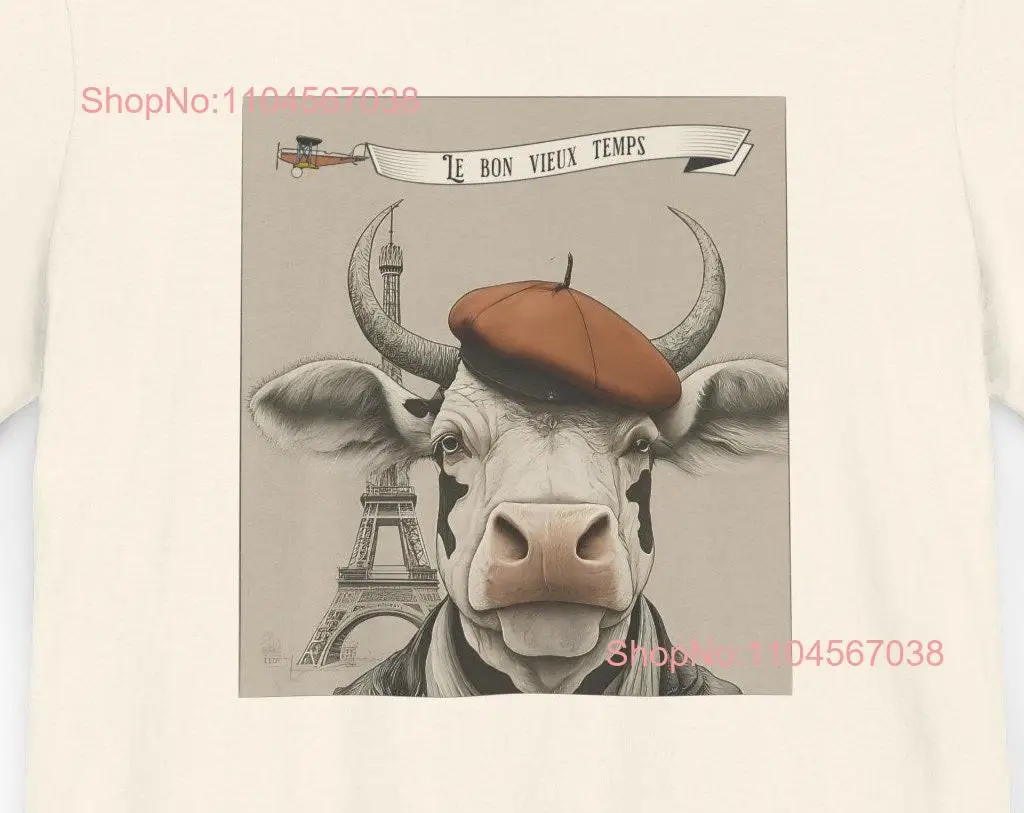 Le Bon Vieux Temps camiseta vintage de vaca francesa de manga larga o corta