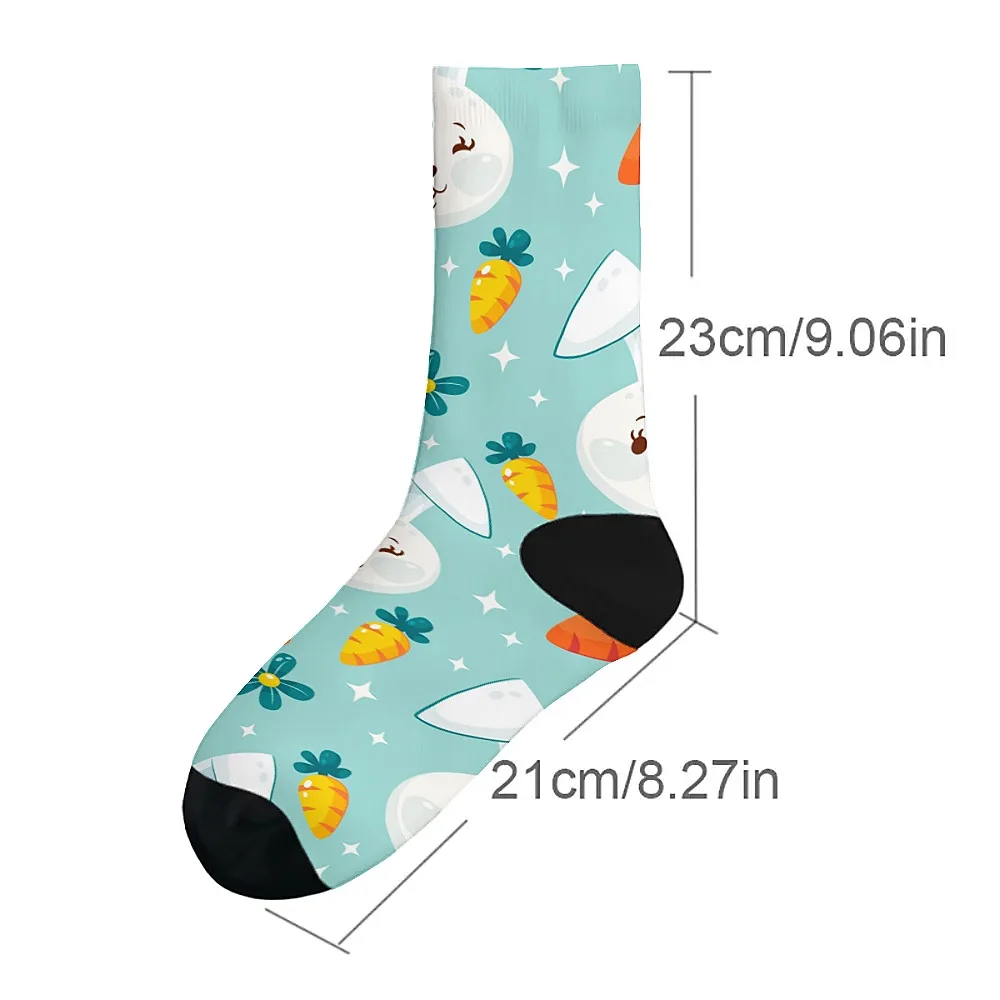 Nieuwigheid mid-tube sokken voor heren met paashaasprint, modieus en schattig, veelzijdige stijl, ademend en warm, perfecte cadeaukeuze