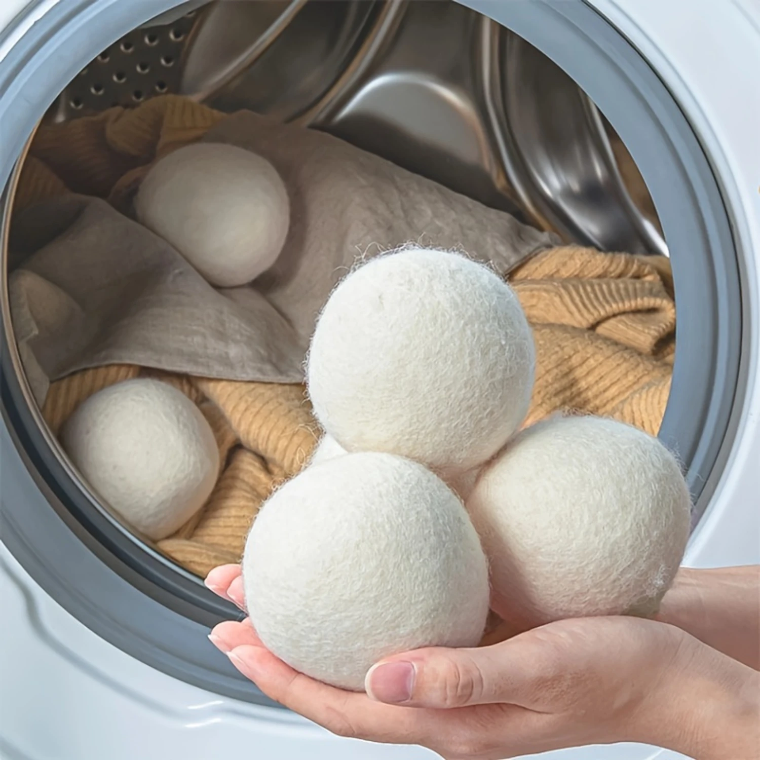 XL Premium Natural Wool Dryer Balls - Replace Dryer Sheets & Fabric Softener - Laundry Balls For Dryer Eid Al-Adha Mubarak