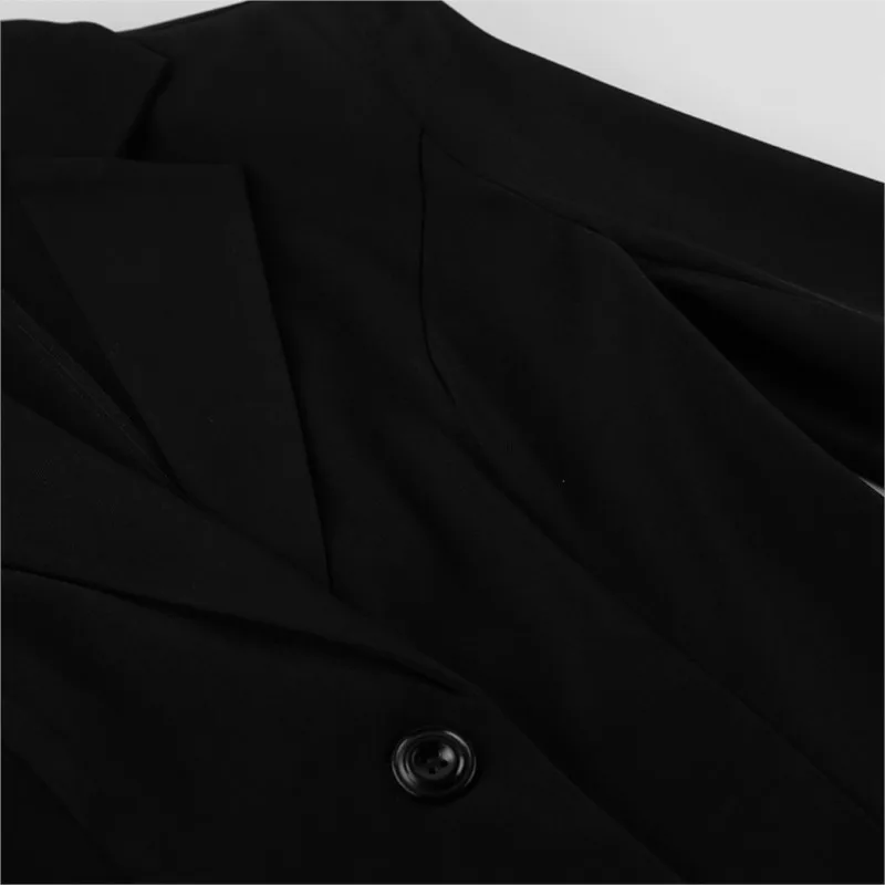 Autumn Winter Women's Jacket Solid Color Loose Commuter Style Fashionable Long-sleeved Spliced ​​suit Collar Lace Waist  Coats