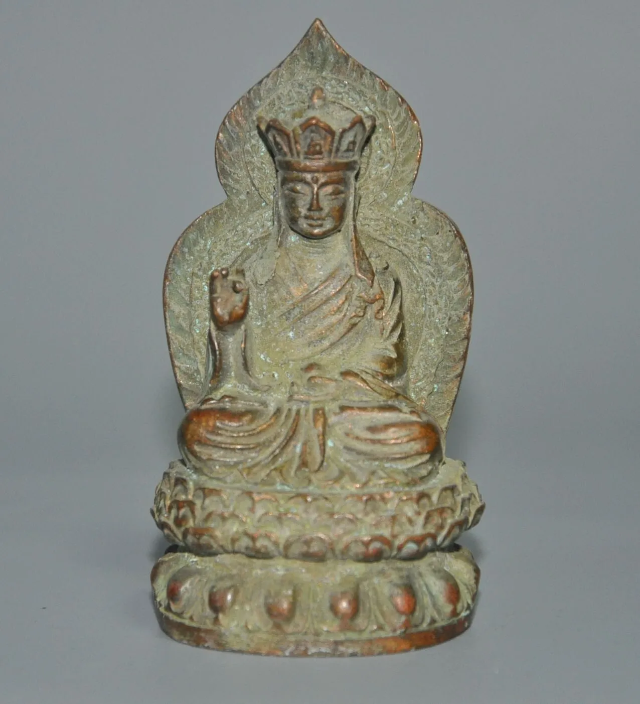 

3.4 inch Xizang Bronze Tang Sheng Ksitigarbha jizo Monk Bodhisattva Buddha Statue - Old Figure Sculpture