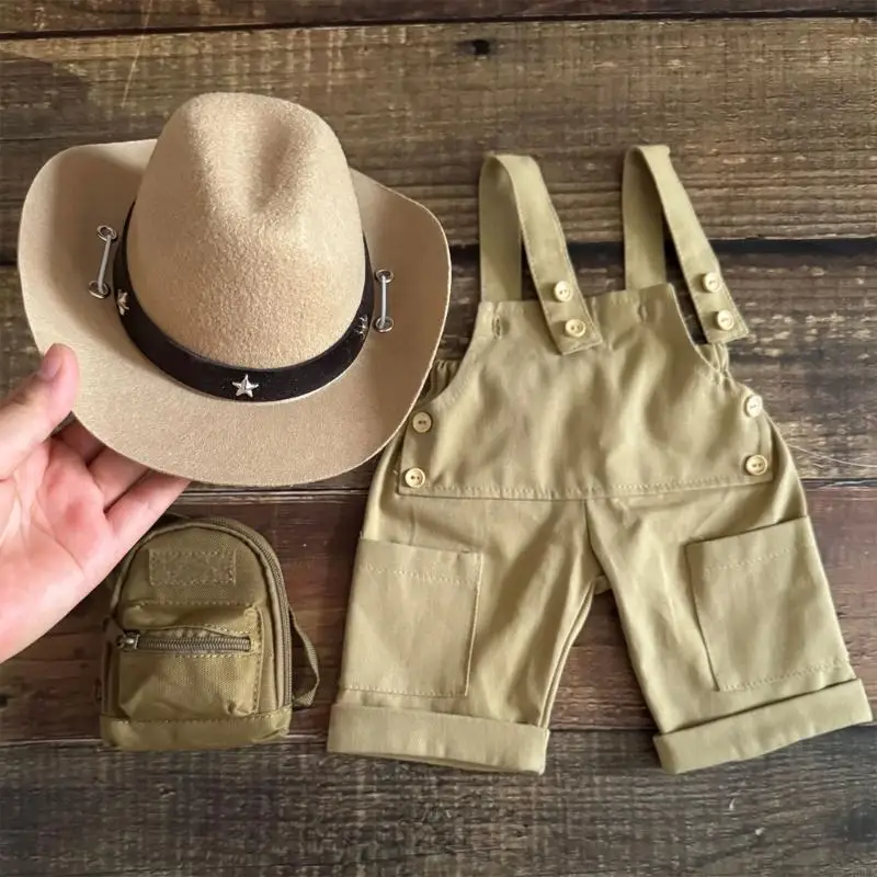 Neonati Outfit Fotography Abitaggio del pagliaccio in poliestere morbido per 0-1 mesi Photoshoot per neonati Custice bambino per