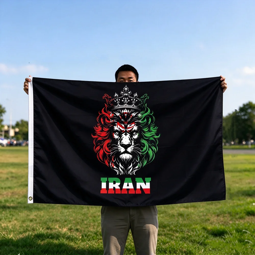 Iran Flag Iranian Flag 2x3ft 3x5ft Polyester Banner with Brass Grommets Lion Crown Flag Party Room Wall Hanging Decor