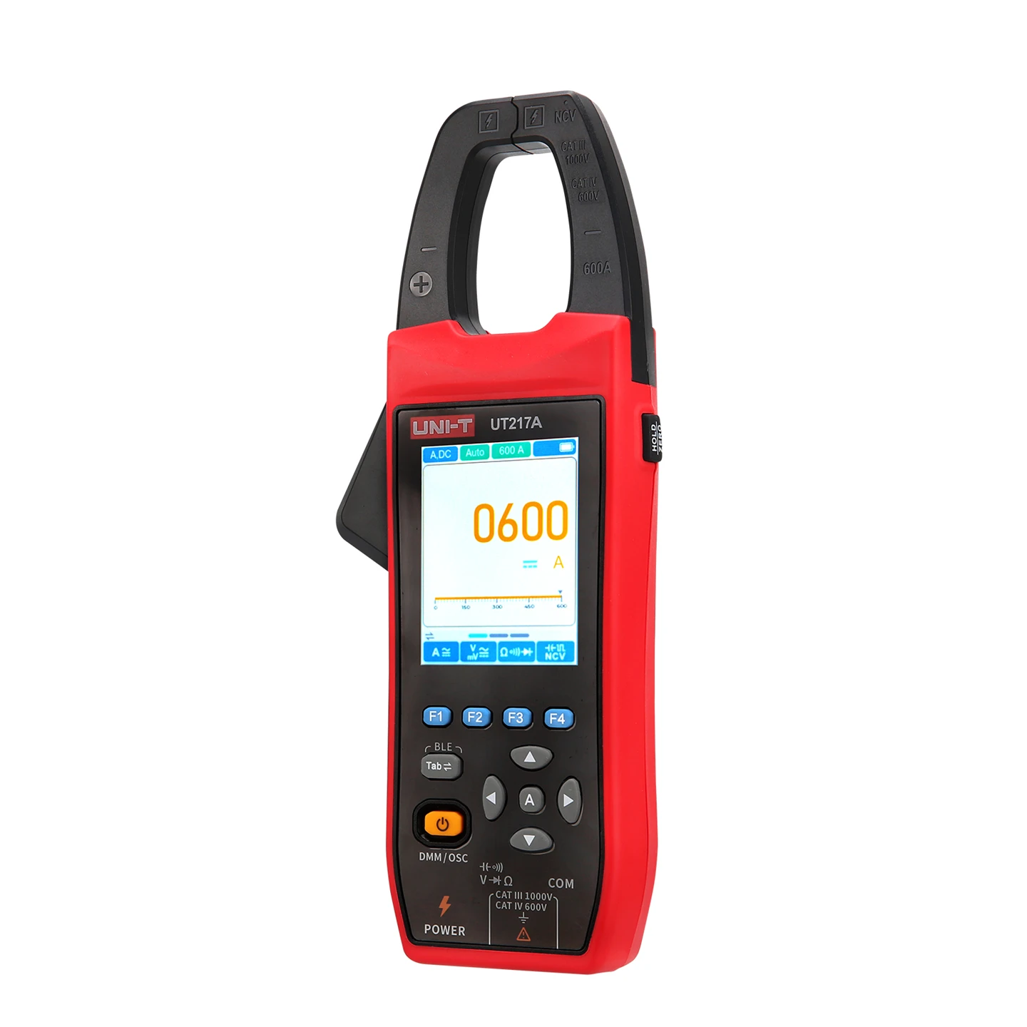 UNI-T 600A/1000A Pinza amperimétrica de osciloscopio inteligente de valores eficaces verdaderos UT217A UT217B; Carga tipo C/aplicación Bluetooth/corriente de entrada