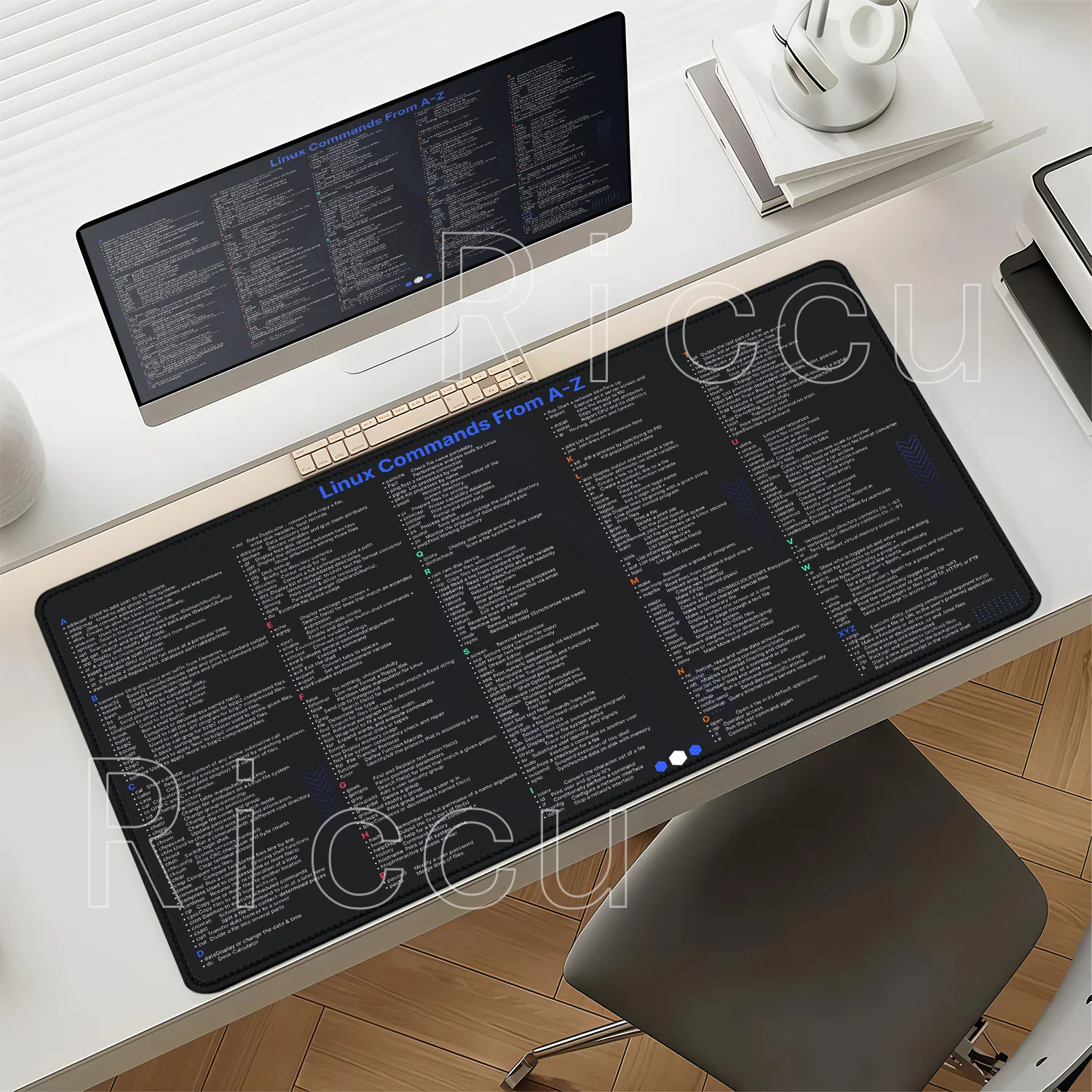 Linux Commands Line English Mouse Pad Large HD Print Shortcuts for Red Hat Ubuntu OpenSUSE Arch Debian Unix Programmer Desk Mat