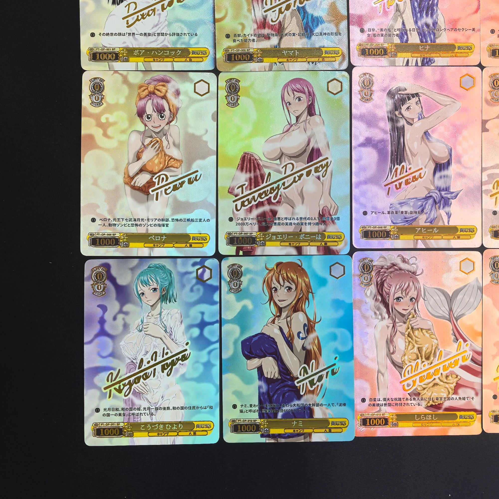 15Pcs/set Diy Self Made One Piece Nami Yamato Ws Collection Card Hot Stamping Color Flash Vivi Bathing Anime Cards Gift Toys