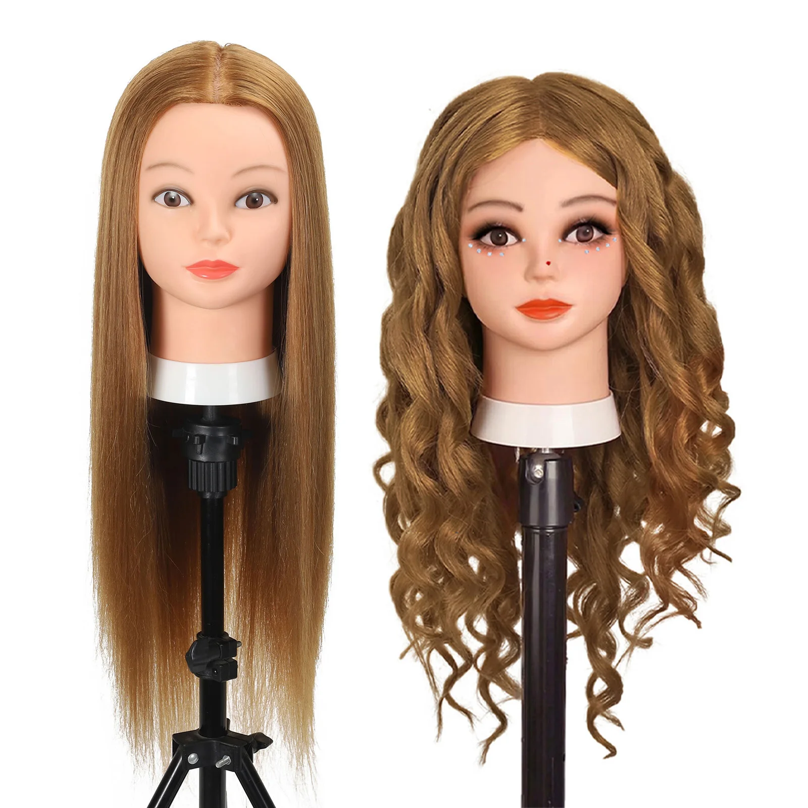 

Mannequin Head with Hair 80% Human Hair Straight Doll Head with Hair Cosmetology Mannequin Head Human Hair for Hairdresser