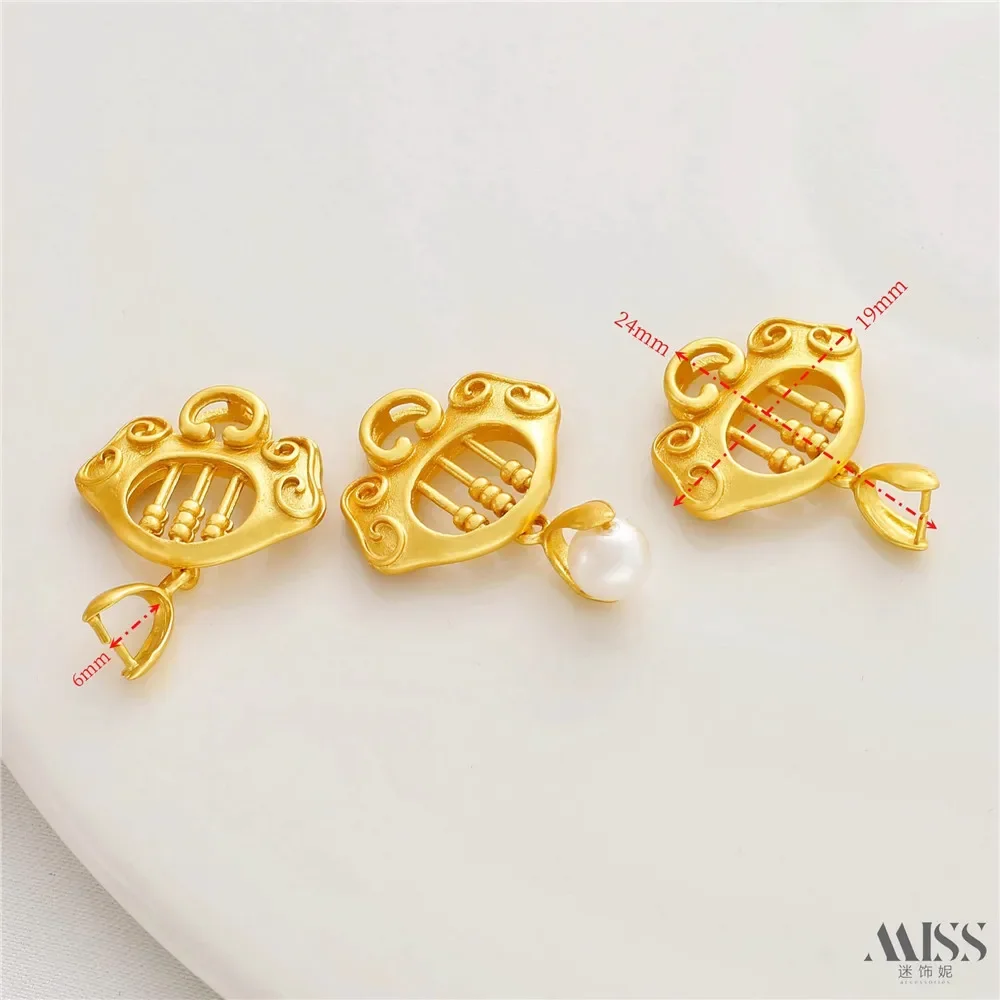 

Mute Gold 18k Abacus Clip Buckle Safety Buckle Pendant Buckle DIY Bracelet Necklace Braided Rope Bracelet Hanging Jewelry Access