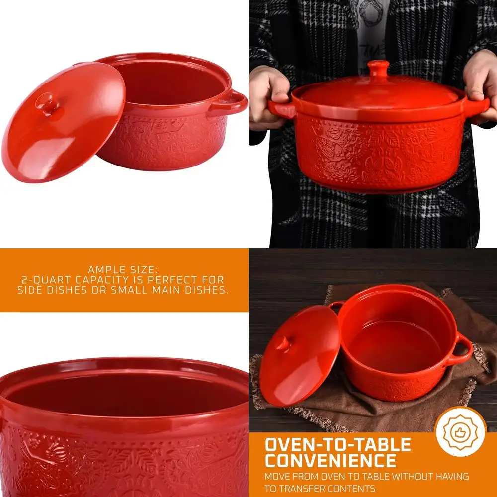 

Стеклянная форма для запекания с крышкой и ручками - подходит для духовки, идеально подходит для десертов, брауни, супов и подачи блюд.